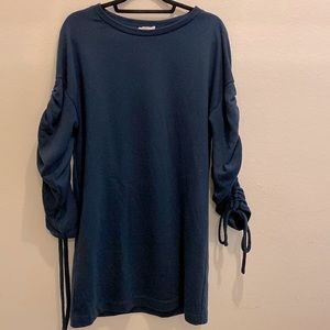 Lush Brand Sweater Dress with Ruched Sleeves